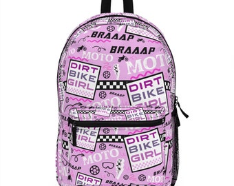Dirtbike Girl Backpack, Motocross Girl Backpack, Youth Backpack, Motocross Backpack, Dirtbike Gift, Birthday Gift, Motocross
