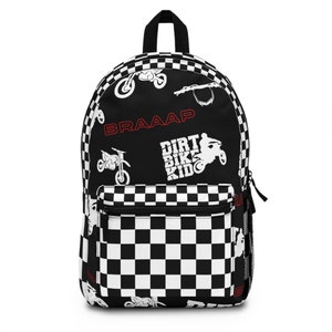 Dirtbike Kid Backpack - Great bag for a motocross enthusiast! Youth Backpack, Motocross Backpack, Dirtbike Gift, Birthday Gift, Motocross