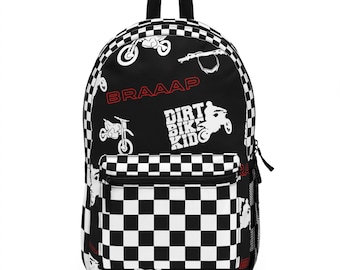 Dirtbike Kid Backpack - Great bag for a motocross enthusiast! Youth Backpack, Motocross Backpack, Dirtbike Gift, Birthday Gift, Motocross
