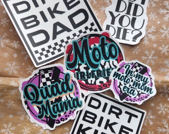 Moto Themed Sticker, Dirtbike Stickers, Dirt Bike Stickers, Motocross Stickers