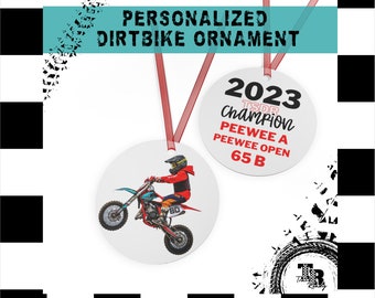 Personalized Dirtbike Ornament, Personalized Motocross Ornament, Dirtbike Christmas Ornament, Custom Ornament, Dirt Bike Ornament