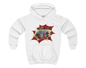 Kampfgötter Grafik Kinder Kapuzenpullover | Comic Stick Man Kampfszene, Superhelden