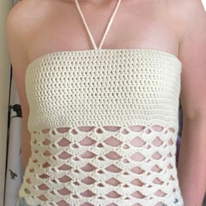 Seashell Top Crochet Pattern - beginner friendly. Customisable sizing. PDF PATTERN ONLY.