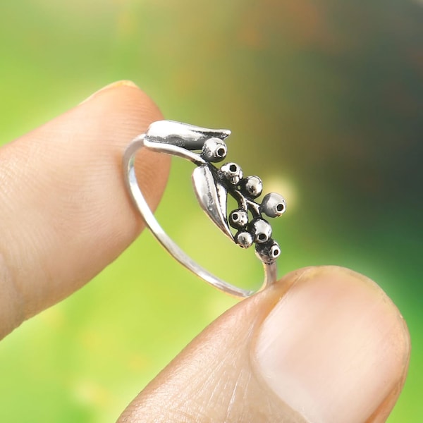 925 silver blueberry ring
