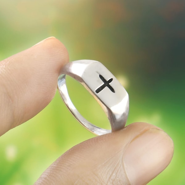 Faith 925 Sterling Silver Christian Cross * Catholic Jewelry Gifts * Purity Commitment Rings * Birthday Gift