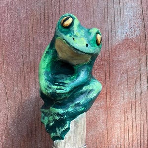 Frog Spirit Stick and Companion Stone - Spirit Animal/Totem as a Talking Stick/Healing Tool