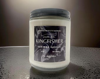 KINGFISHER, Quicksilver Insp. 8oz Candle, Booktok, Bookish, gift reader, Osha, Kingfisher, Saeris, fantasy, moonlight, Smut, Shadow Daddy