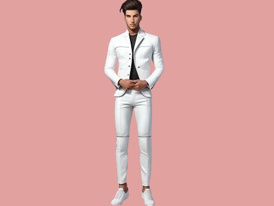 Mens White Leather Pants Stylish Leather Motorcycle Biker Etsy