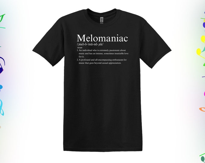 Melomaan T-shirt met korte mouwen | muziekliefhebber | definitie | geweldig cadeau | stijlvol