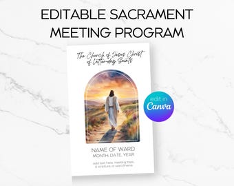 LDS Sacrament Meeting Program, Sacrament Meeting Template, Ward Bulletin Template, Editable Sacrament Meeting Program, Canva Template