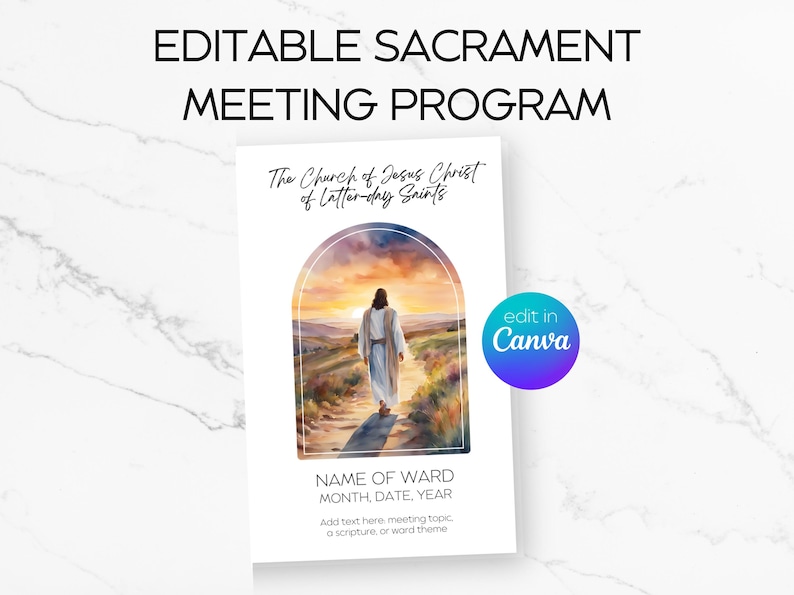 LDS Sacrament Meeting Program, Sacrament Meeting Template, Ward ...