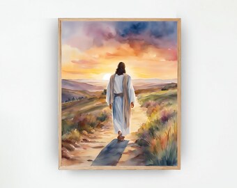 Light of the World, Jesus Christ Artwork, Christian artwork, LDS Artwork, Religious decor, Christian Watercolor, Jesus Christ Digital Print
