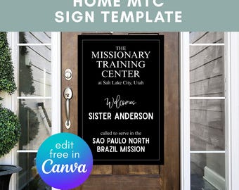 LDS Missionary, Home MTC Door Sign, Missionary Training Center Sign, LDS Missionary Sign for At Home mtc, 24 x 36 Door Banner Welcome Sign