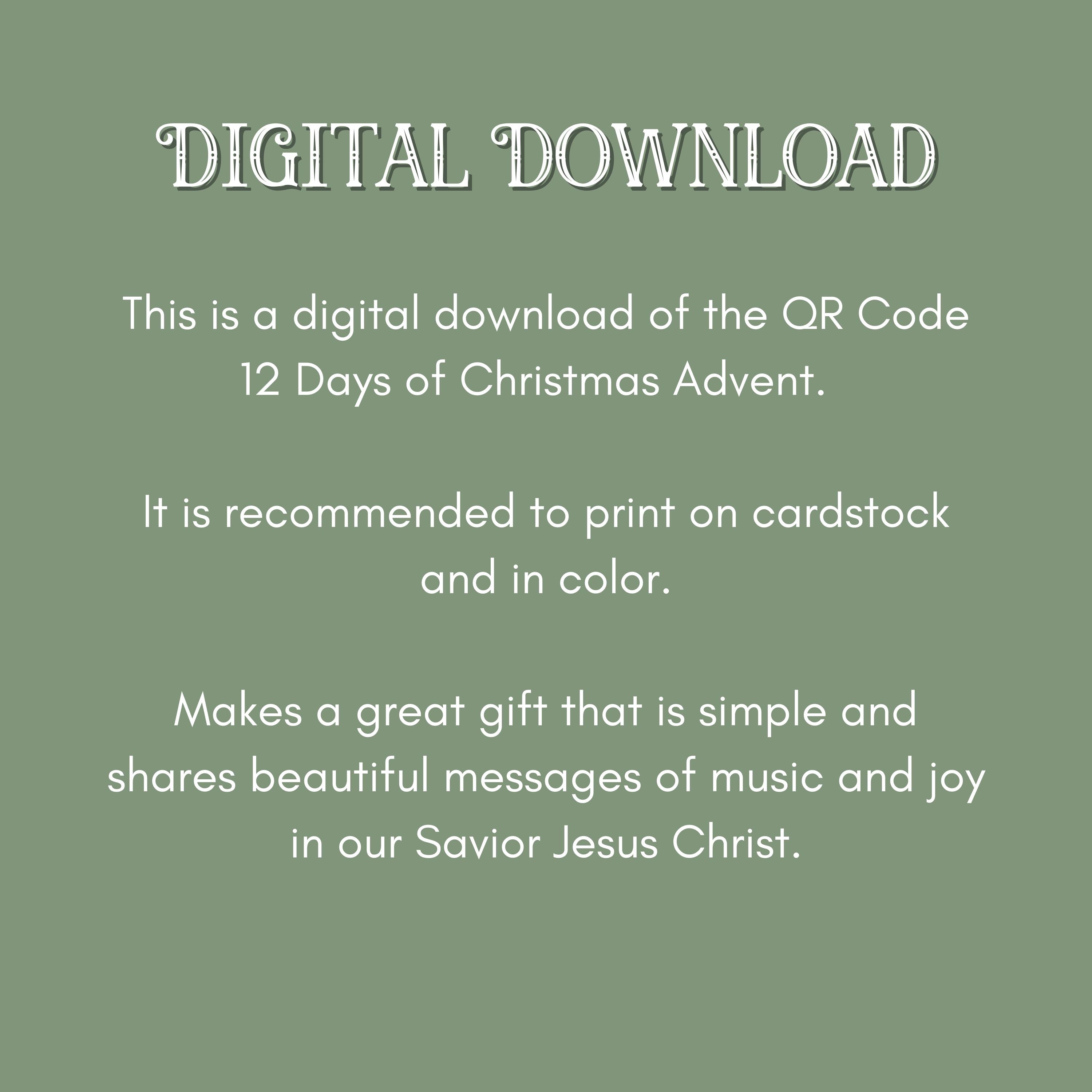 LDS Christmas Advent, 12 Days of Christmas, QR Code Advent, Missionary ...