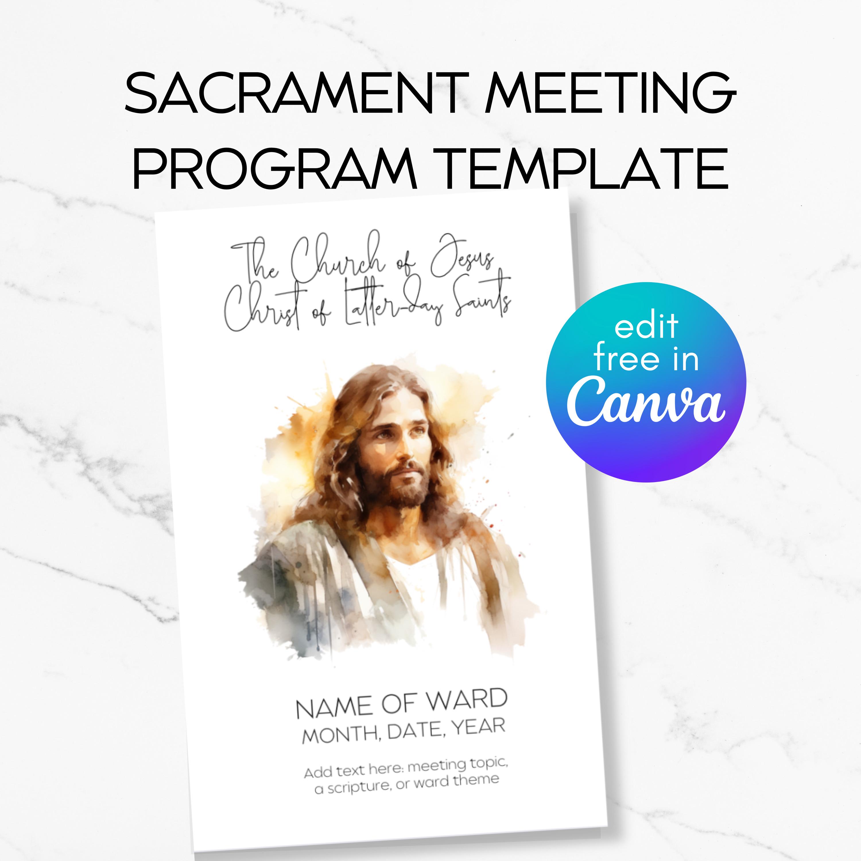 LDS Sacrament Meeting Program Sacrament Meeting Template Ward