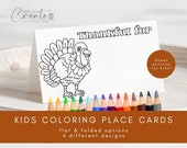 Thanksgiving Place Cards, Kids Place Cards, Thanksgiving Kids Place Cards, Coloring Place Cards, Family Thanksgiving, Kids Thanksgiving
