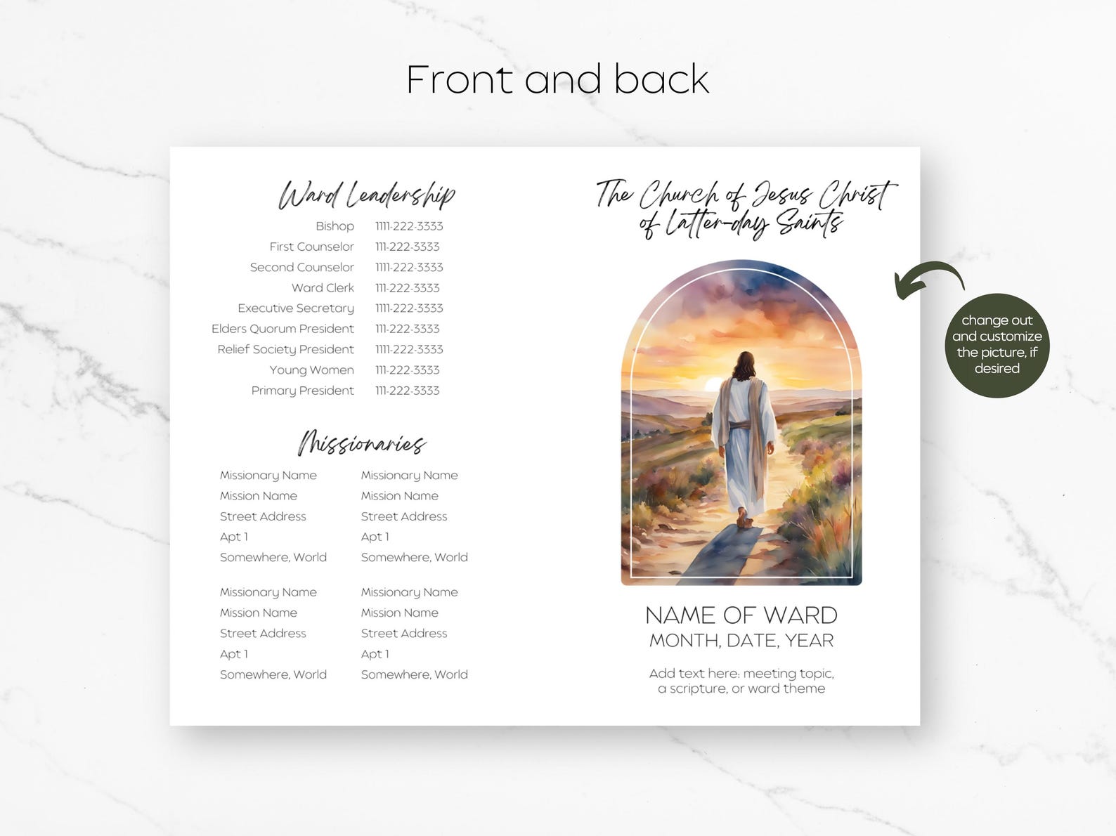 LDS Sacrament Meeting Program, Sacrament Meeting Template, Ward ...