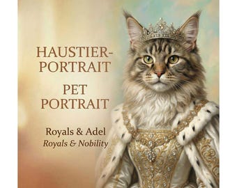 Retrato de mascota personalizado en estilo real | Retrato de mascota real como pintura al óleo con marco | Regalo personalizado