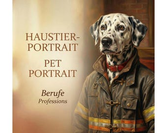 Retrato de mascota personalizado al óleo como disfraz profesional | Perro y gato | Impresión premium con marco | Regalo para amantes de los animales