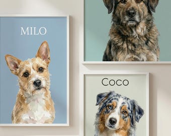 Retrato de mascota personalizado a partir de una foto | Retrato digital de mascota, perro y gato | Regalo para amantes de los animales | Descarga de recuerdos para mascotas