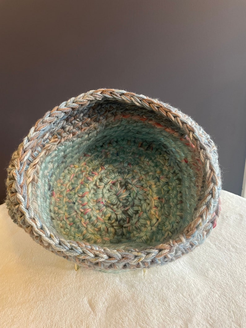 Colorful Crochet Handmade Scrappy Basket Etsy