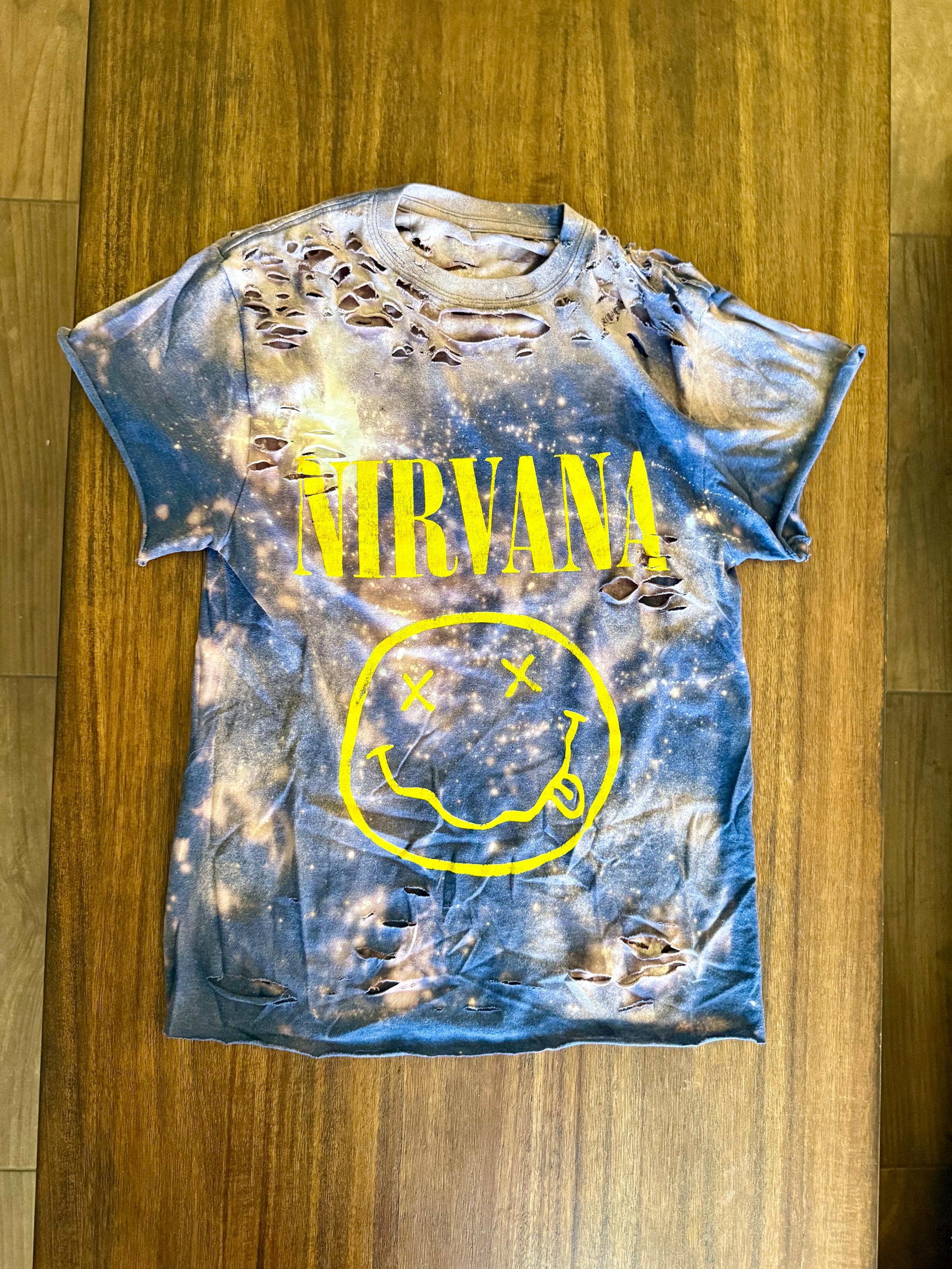 【SATIIIZ】Mek Nirvana Dyeing Short Sleeve T-Shirt Nirvana Nevermind Hand Dyed Short Sleeve T-Shirt – The Tie