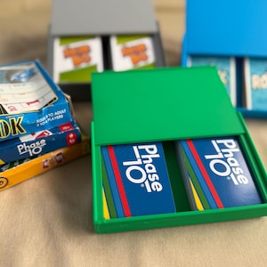 3D Printed Stackable Playing Card Storage Box - Modern Game, Scrapbook, Craft, Sewing, Quilting, Office, Garage Organizer Boxes