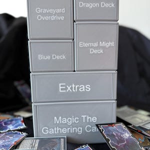 Customizable 3D Printed Trading Card Storage Boxes – Designed for Sleeved TCG Decks!