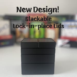 3D-geprinte stapelbare opbergdoos voor speelkaarten - modern spel, plakboek, knutselen, naaien, quilten, kantoor, garage-organizer sluitdekseldozen