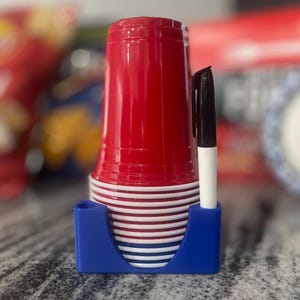 3D Printed Solo Mark Your Cup Holder with Marker Storage - Perfect for BBQ&#39;s, Catering, Parties, Reunions