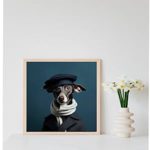 Intellectual Italian Greyhound- Printable Wall Art For Canvas And Framing, Digital Download