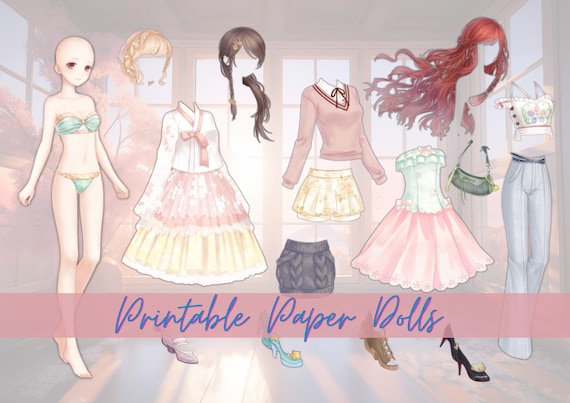 Paper Doll Set Anime Girl Printable Dress-up, Outfits (digital Download) - Etsy Paper Doll Set Anime Girl Printable Dress-up, Outfits (digital Download) - Etsy