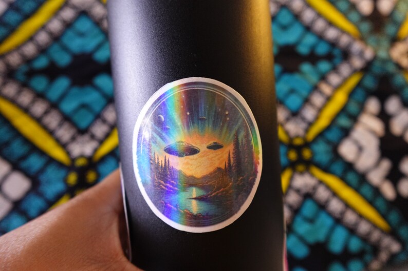 10 Holographic UFO Sticker Pack, Stickers for Laptop, Waterbottles ...