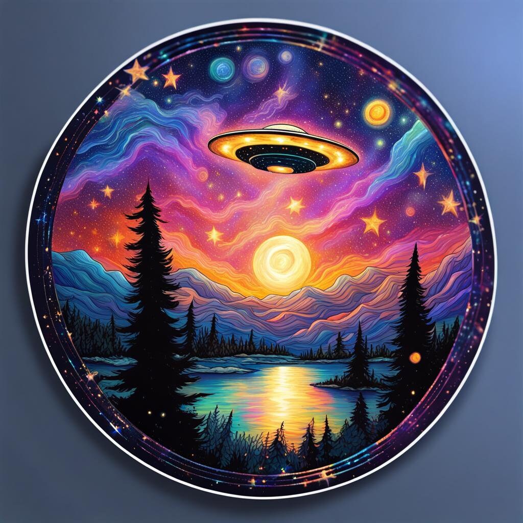 10 Holographic UFO Sticker Pack, Stickers for Laptop, Waterbottles ...