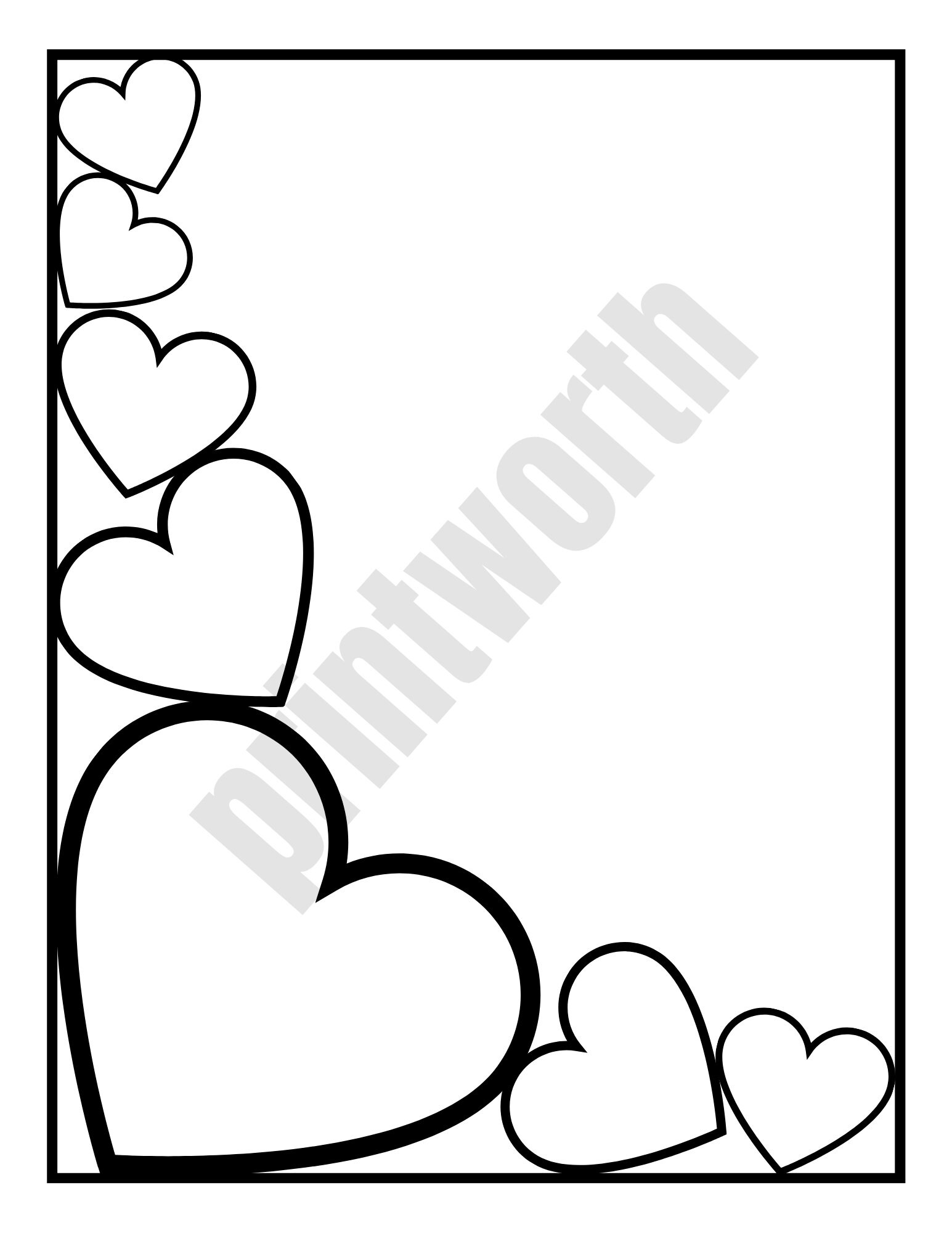 Hearts Coloring Pages - Etsy
