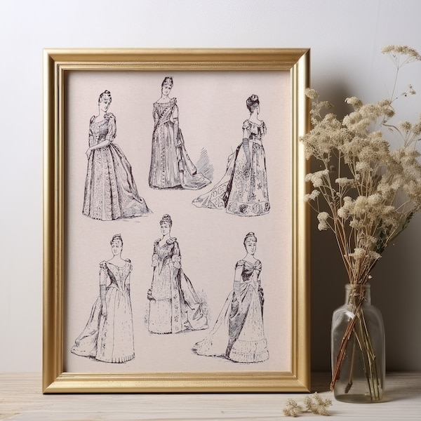Ballgowns - 1880s Fashion - Vintage Style - Home Decor - 19th Century - Gift Ideas - Digital Print - Dresses- Vintage Clothes -Vintage Decor
