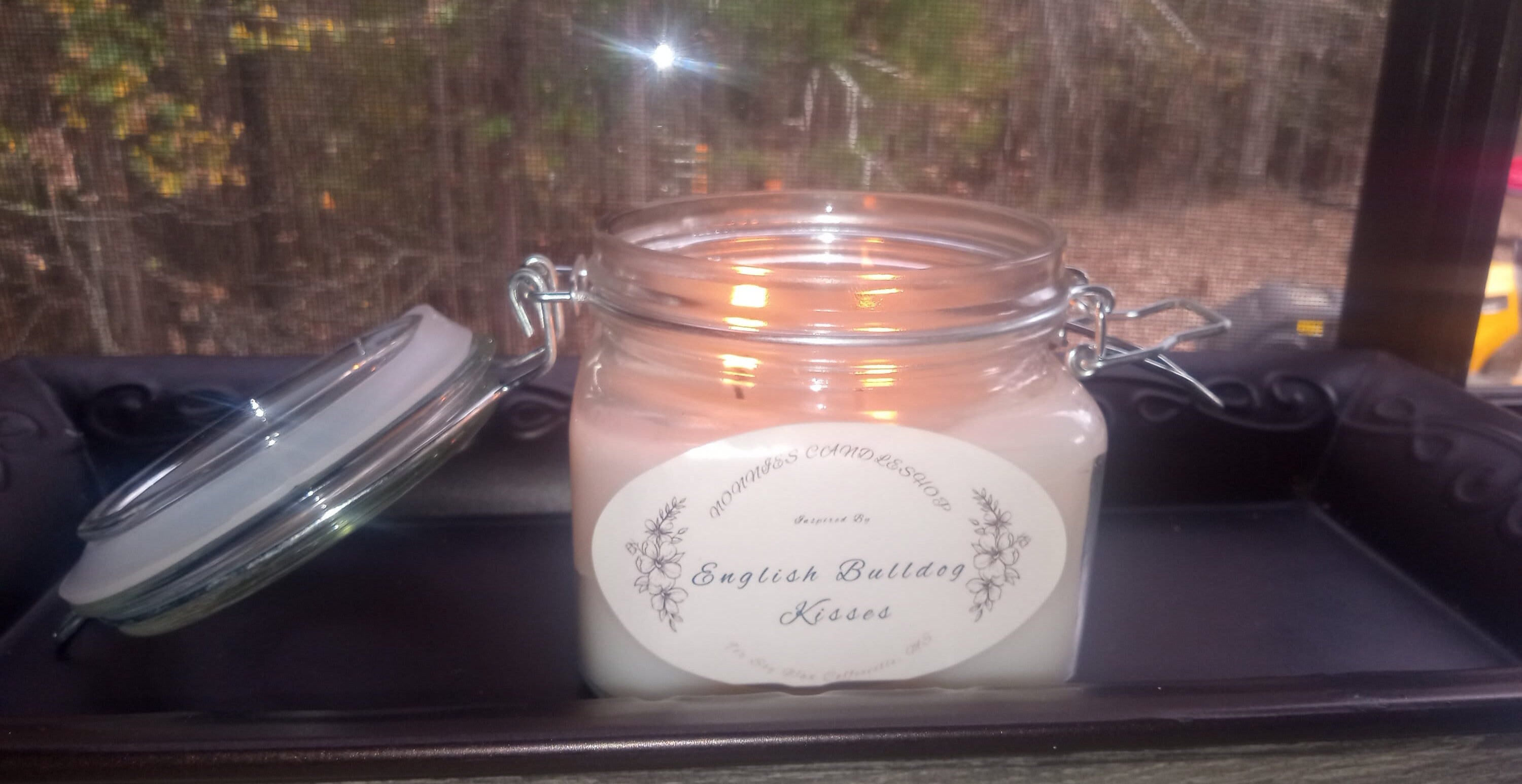 Bulldog Candle, Dog Candle, Vanilla Sky Sented, Double Wick Candle, 2