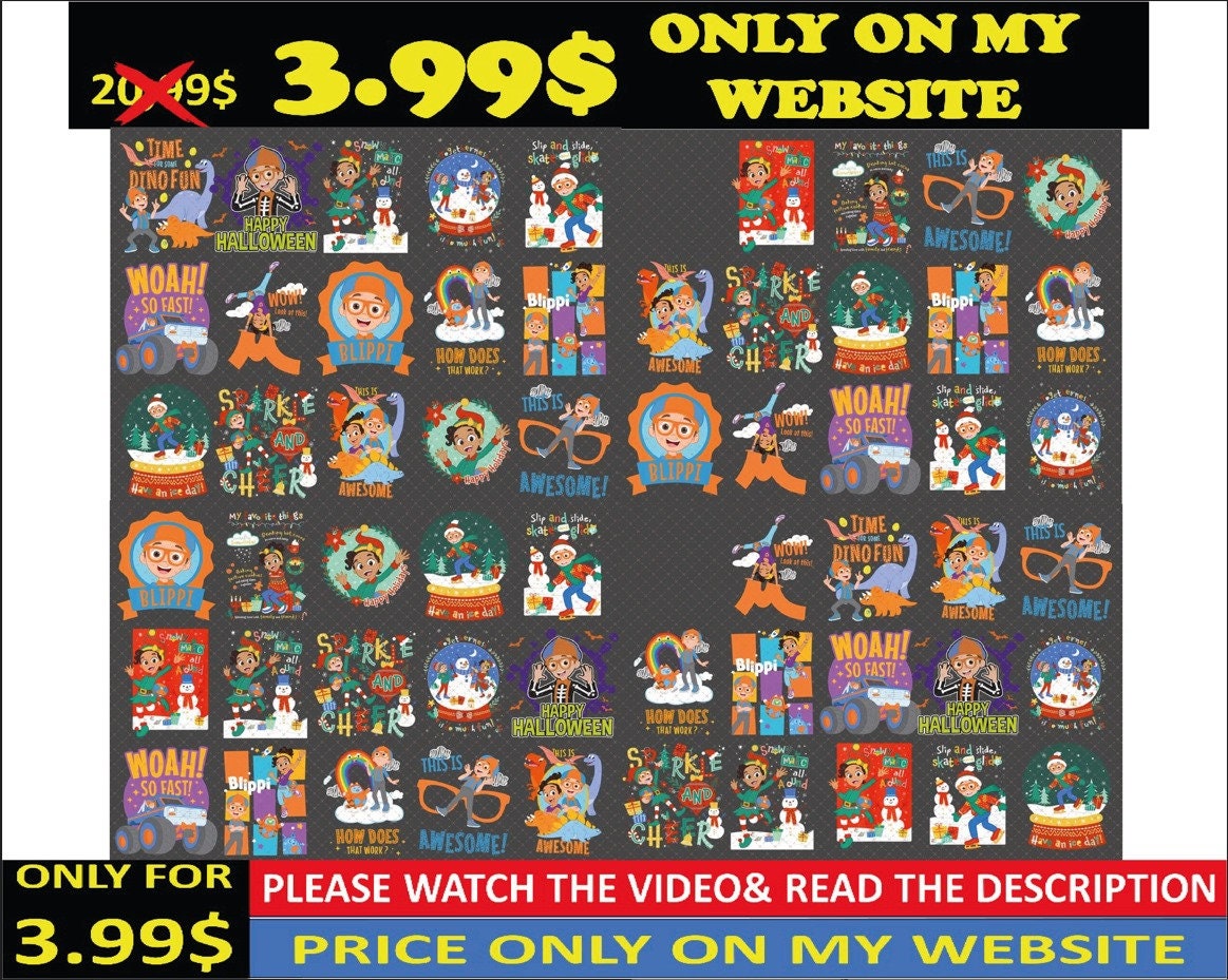 Blippi PNG Bundle Blippi Clipart Sublimation Design Instant - Etsy