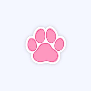 Pink paw print sticker, Pet print sticker, Laptop sticker, IPad sticker, Kindle sticker