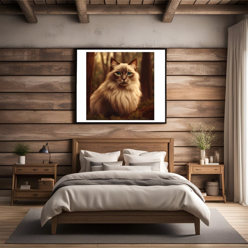 Ragdoll Cat Portrait Rustic Collection: Ragdoll Cat. Printable Poster ...