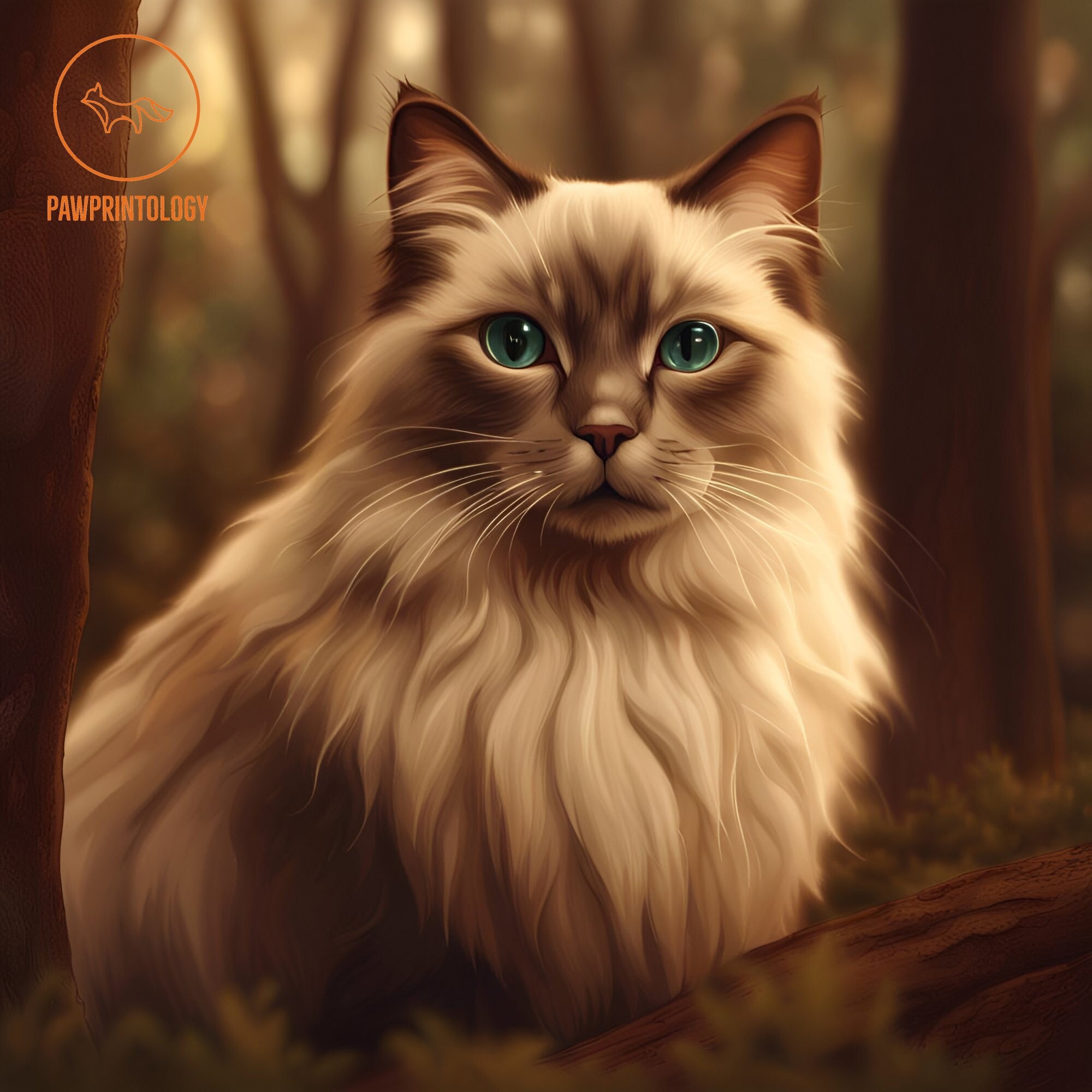 Ragdoll Cat Portrait Rustic Collection: Ragdoll Cat. Printable Poster ...