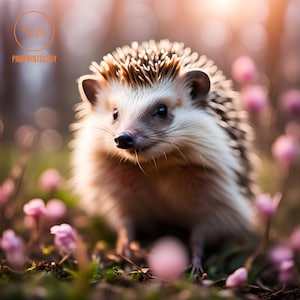 Hedgehog Print Garden Wildlife Spring Collection: Hedgehog. Printable Poster, Digital Print, Instant Download, AI Art, Wild Animal Portrait