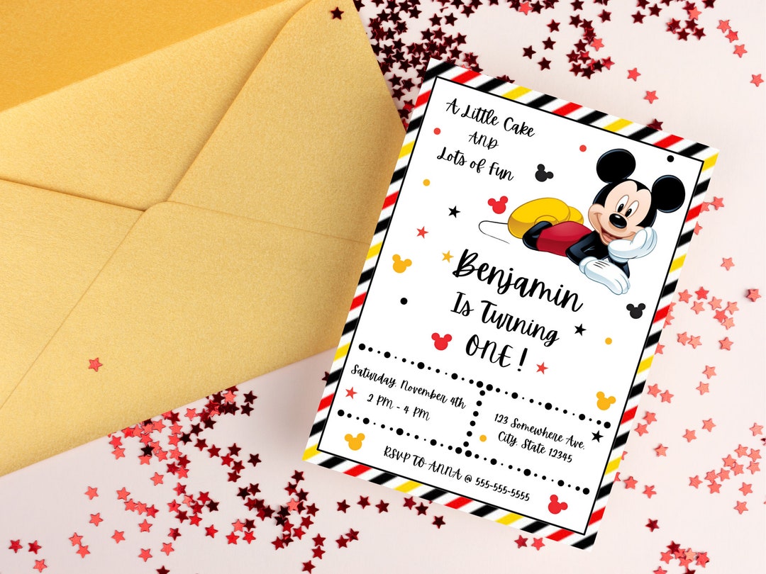 Editable Mickey Mouse Birthday Invitation Instant Download - Etsy