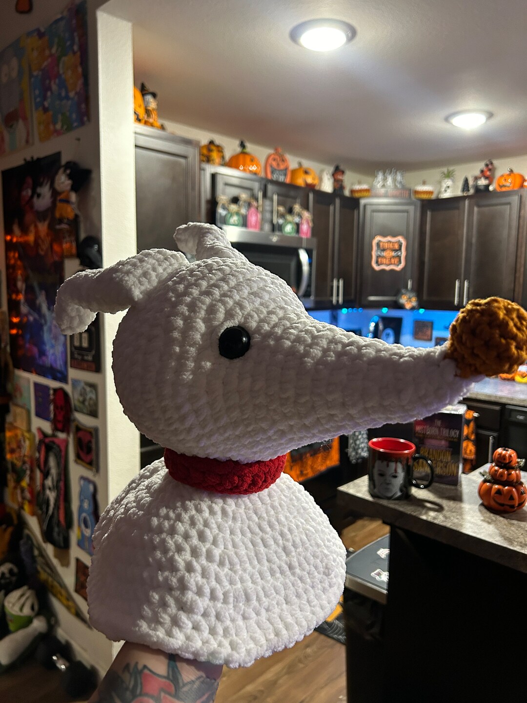 Crocheted Ghost Dog Ghost Dog Plush Etsy