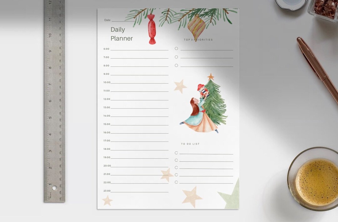 Nutcracker Christmas Edition Printable Daily Planner Productivity ...