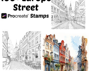 Procreate European Street Stempel | 100+ Europe Street Procreate Pinsel | Architektur Procreate Pinsel | European Procreate Pinsel