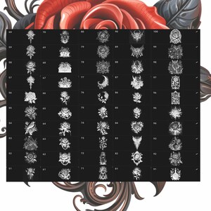 Procreate Gothic Roses Stamps | 100+ Tattoo Roses Procreate Brushes ...