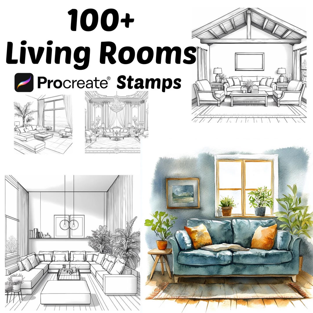 Procreate Living Room Stamps | 100+ Living Room Backgrounds Procreate ...
