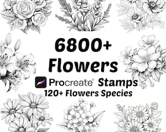 Procreate Floral Bundle Stamps | 6800+ Flowers Procreate Brushes | Botanical Procreate | Nature Procreate | 120 Flower Species Procreate Set