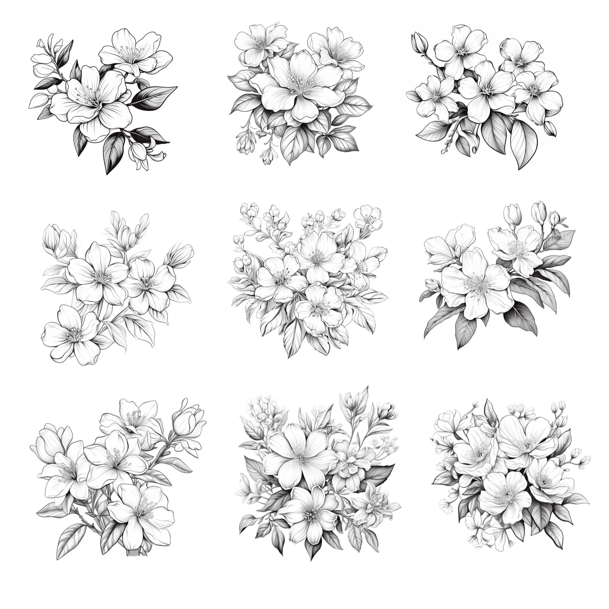 Procreate Jasmine Flower Stamps | 50+ Jasmine Flower Procreate Brushes ...